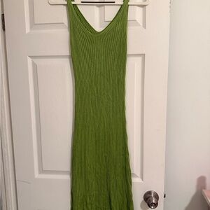 Callahan Lime Green Ribbed Maxi Dress
